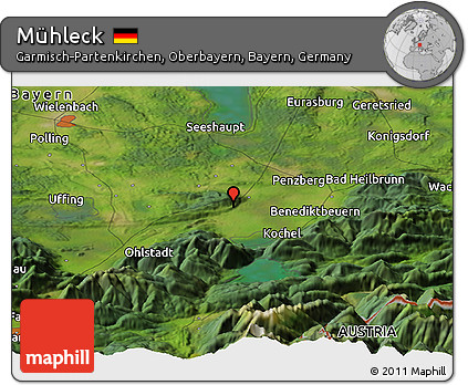 Satellite Panoramic Map of Mühleck