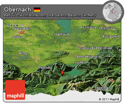 Satellite Panoramic Map of Obernach