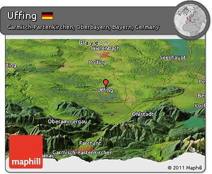 Satellite Panoramic Map of Uffing