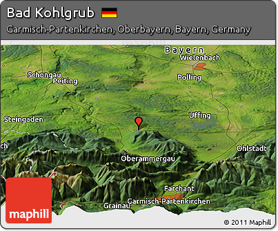 Satellite Panoramic Map of Bad Kohlgrub