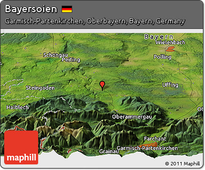 Satellite Panoramic Map of Bayersoien