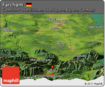 Satellite Panoramic Map of Farchant