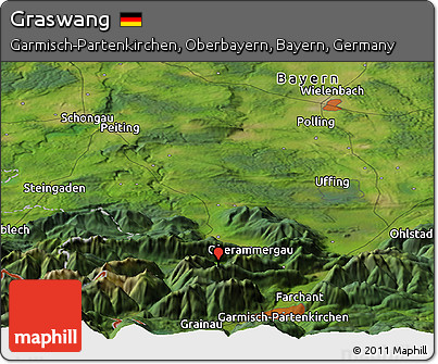 Satellite Panoramic Map of Graswang