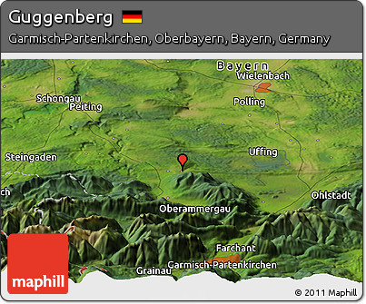 Satellite Panoramic Map of Guggenberg