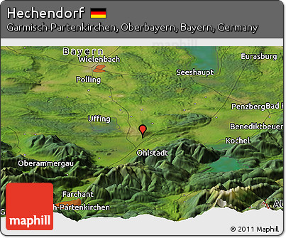 Satellite Panoramic Map of Hechendorf