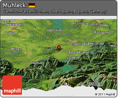 Satellite Panoramic Map of Mühleck