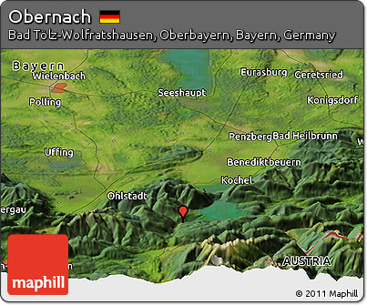 Satellite Panoramic Map of Obernach