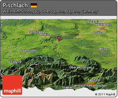 Satellite Panoramic Map of Pischlach