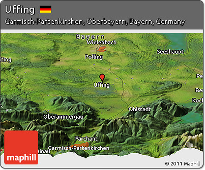 Satellite Panoramic Map of Uffing