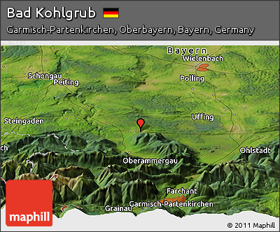Satellite Panoramic Map of Bad Kohlgrub