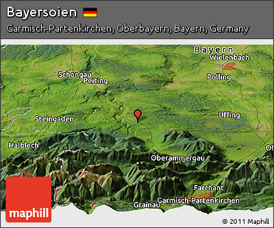 Satellite Panoramic Map of Bayersoien
