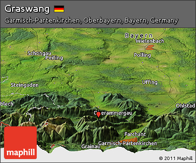 Satellite Panoramic Map of Graswang