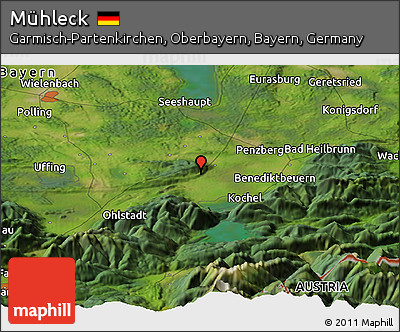 Satellite Panoramic Map of Mühleck