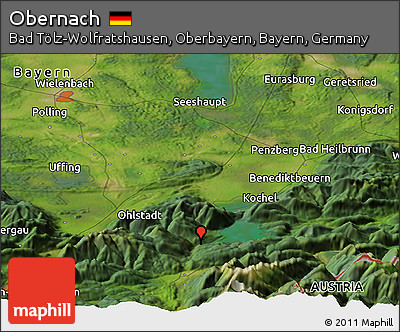 Satellite Panoramic Map of Obernach