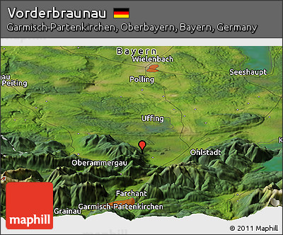Satellite Panoramic Map of Vorderbraunau
