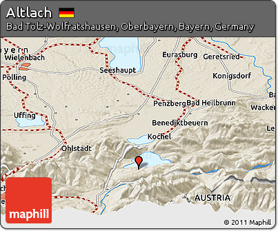 Shaded Relief Panoramic Map of Altlach