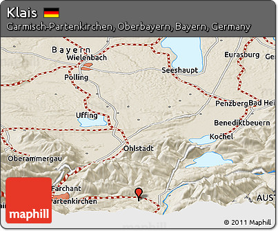 Shaded Relief Panoramic Map of Klais