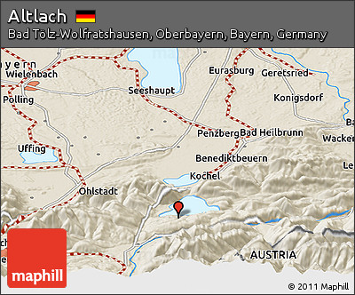 Shaded Relief Panoramic Map of Altlach