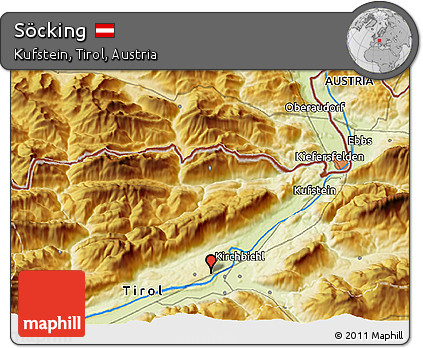 Physical 3D Map of Söcking