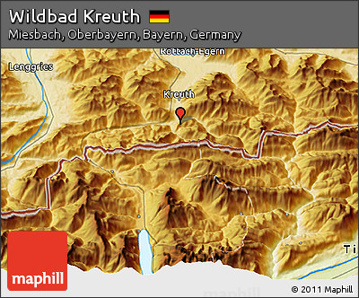 Physical 3D Map of Wildbad Kreuth