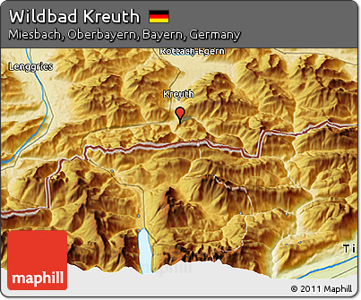 Physical 3D Map of Wildbad Kreuth