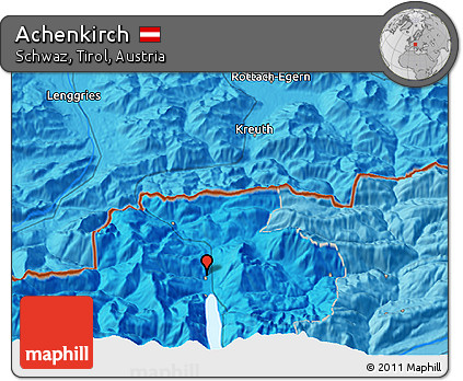Political 3D Map of Achenkirch
