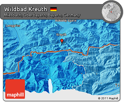 Political 3D Map of Wildbad Kreuth