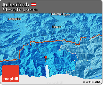 Political 3D Map of Achenkirch
