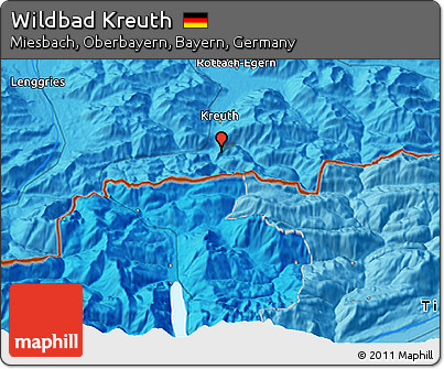 Political 3D Map of Wildbad Kreuth