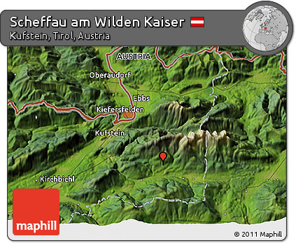 Satellite 3D Map of Scheffau Am Wilden Kaiser