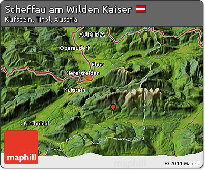 Satellite 3D Map of Scheffau Am Wilden Kaiser