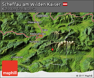 Satellite 3D Map of Scheffau Am Wilden Kaiser