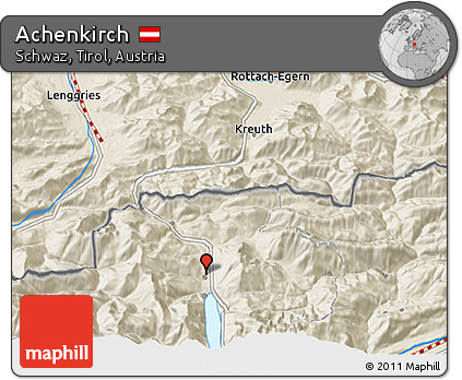 Shaded Relief 3D Map of Achenkirch
