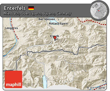 Shaded Relief 3D Map of Enterfels