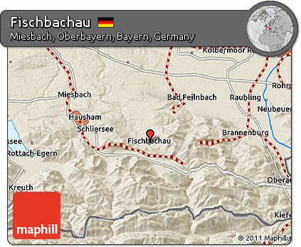 Shaded Relief 3D Map of Fischbachau
