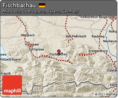 Shaded Relief 3D Map of Fischbachau