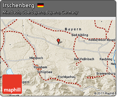 Shaded Relief 3D Map of Irschenberg