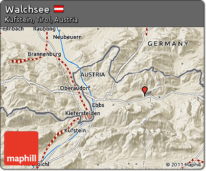 Shaded Relief 3D Map of Walchsee