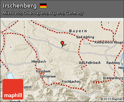 Shaded Relief 3D Map of Irschenberg