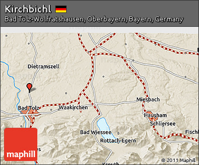 Shaded Relief 3D Map of Kirchbichl