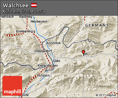 Shaded Relief 3D Map of Walchsee