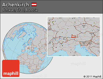 Gray Location Map of Achenkirch