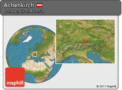 Satellite Location Map of Achenkirch