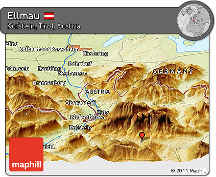 Physical Panoramic Map of Ellmau