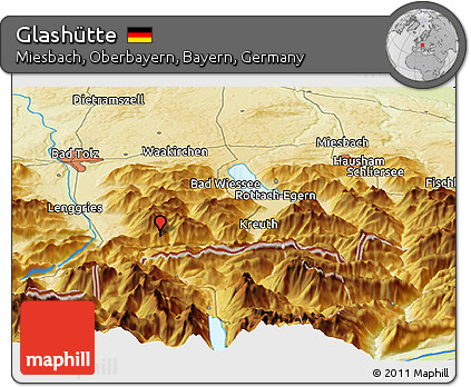 Physical Panoramic Map of Glashütte