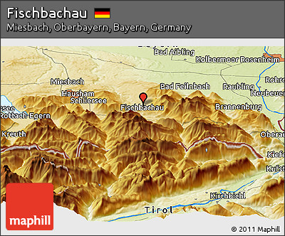 Physical Panoramic Map of Fischbachau