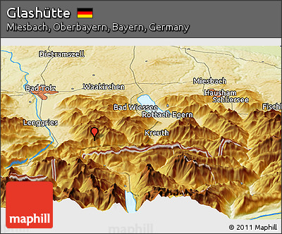 Physical Panoramic Map of Glashütte