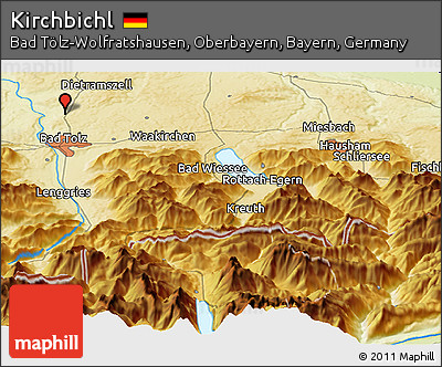 Physical Panoramic Map of Kirchbichl