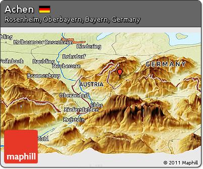 Physical Panoramic Map of Achen