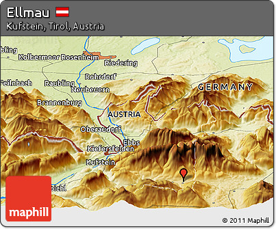 Physical Panoramic Map of Ellmau
